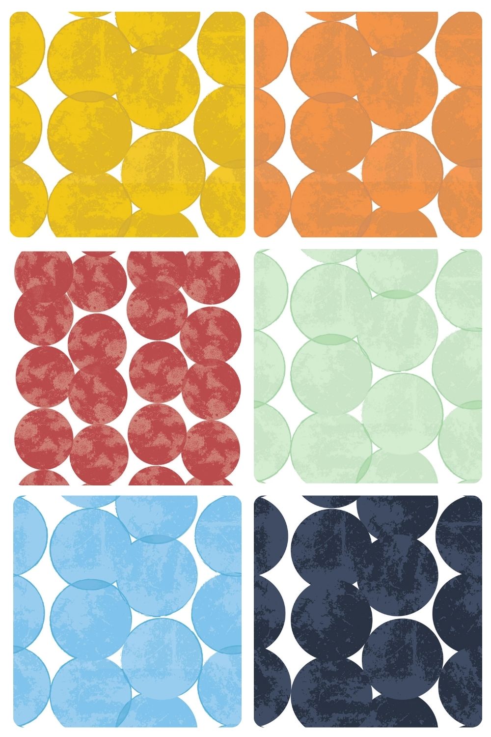 oversized polka dot wallpaper in a rainbow of colours