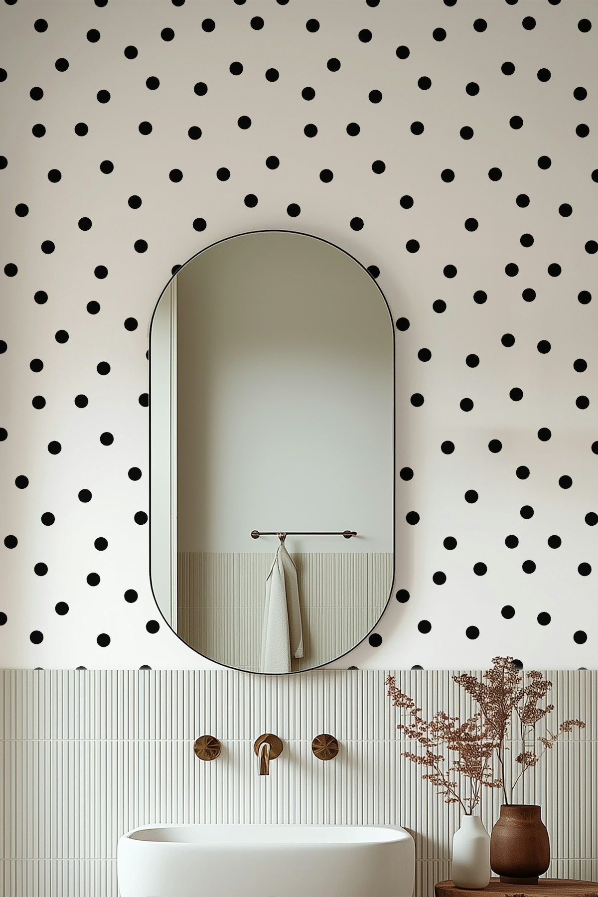 Chic Black and White Polka Dot Walls