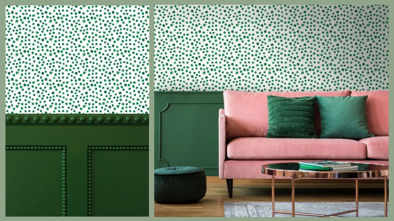 polka dot living room walls with bobbin beading