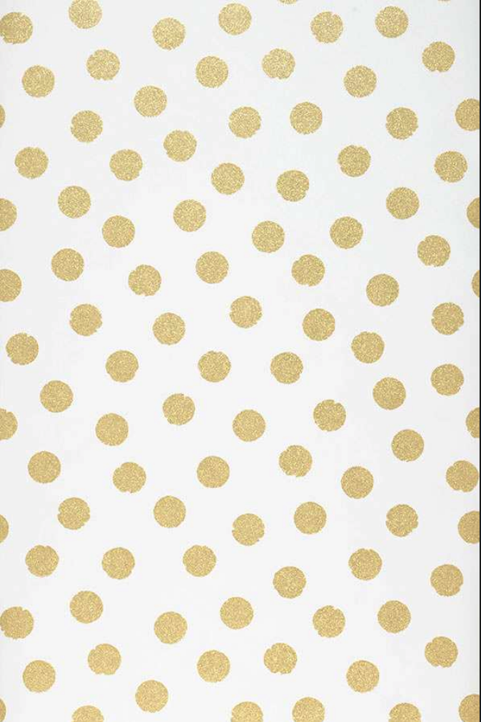 gold glitter polka dot wallpaper