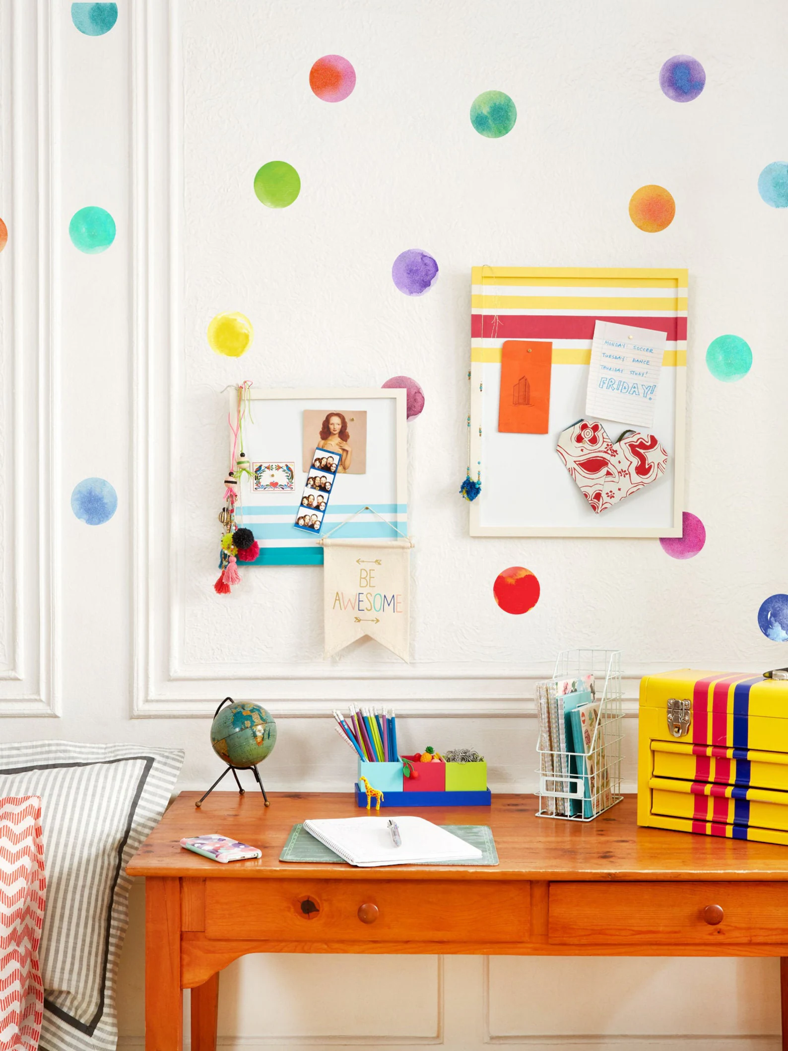 Polka Dot Wall Decals: Budget-friendly and renter-approved.