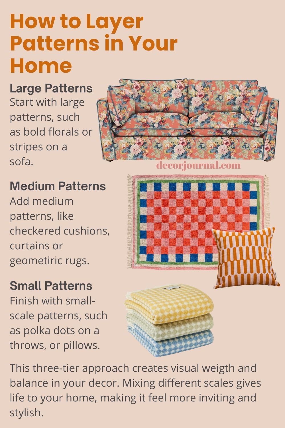 How to mix patterns in your home, three-tier approach