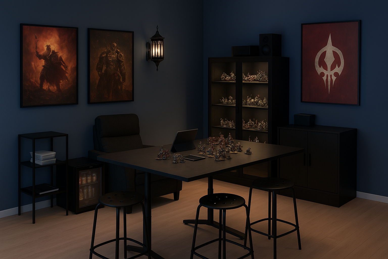 AI image of warhammer hobby room