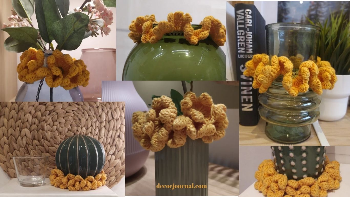 homemade scrunchie decorating Ikea vases