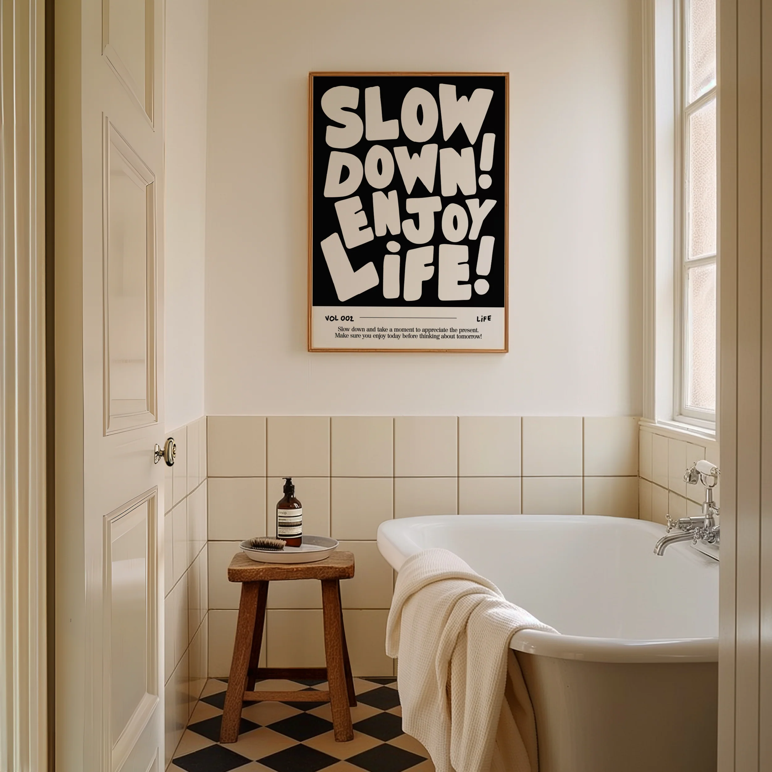 SLow living home decor ideas bathroom print by Lune Club.