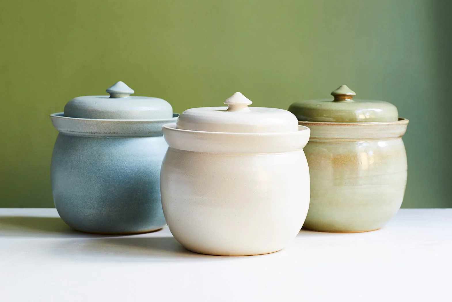 Handmade Stoneware Fermenting Crock in White 2 litre