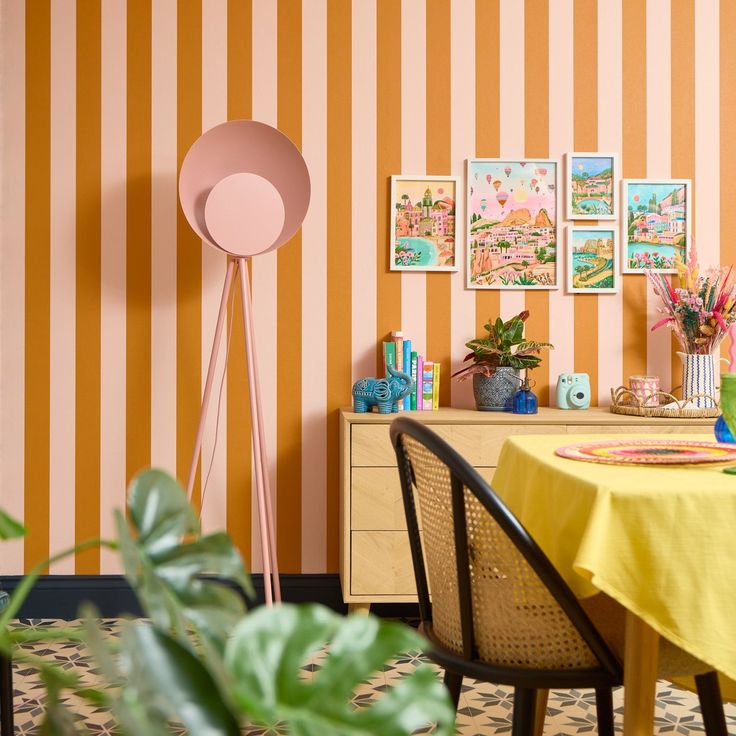 Oversized geometric stripe wallpaper from Lust Home