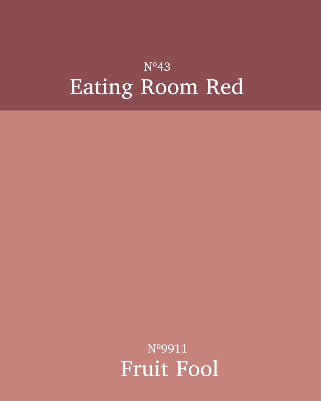 Red and pink colour capping color palette ideas by Farrow and Ball