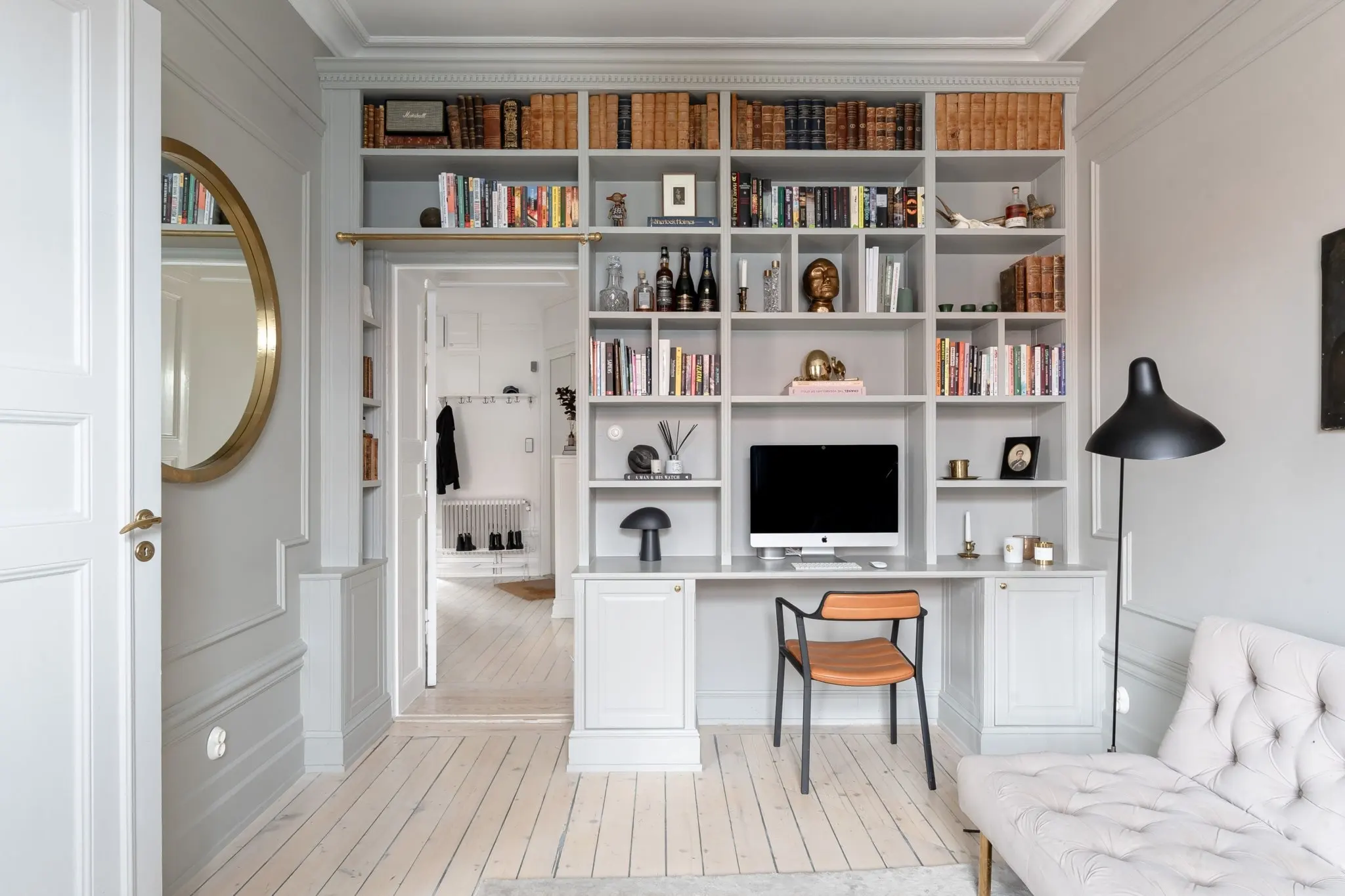 Over-door office shelves. 