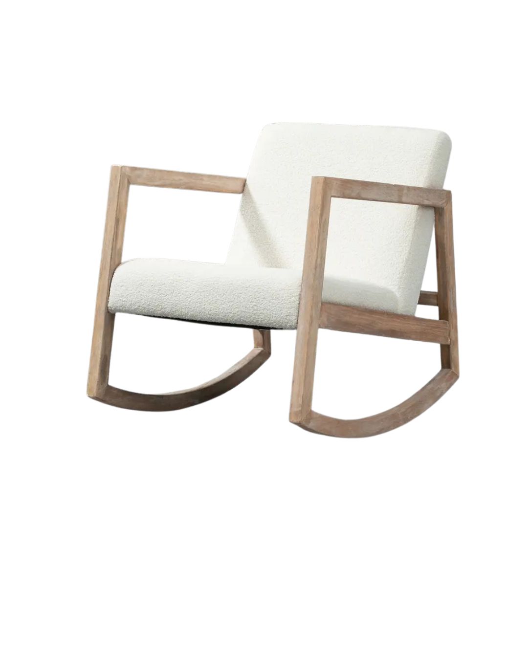 HOMCOM
Rocking Chair Upholstered Armchair Wooden Accent Chair Cream