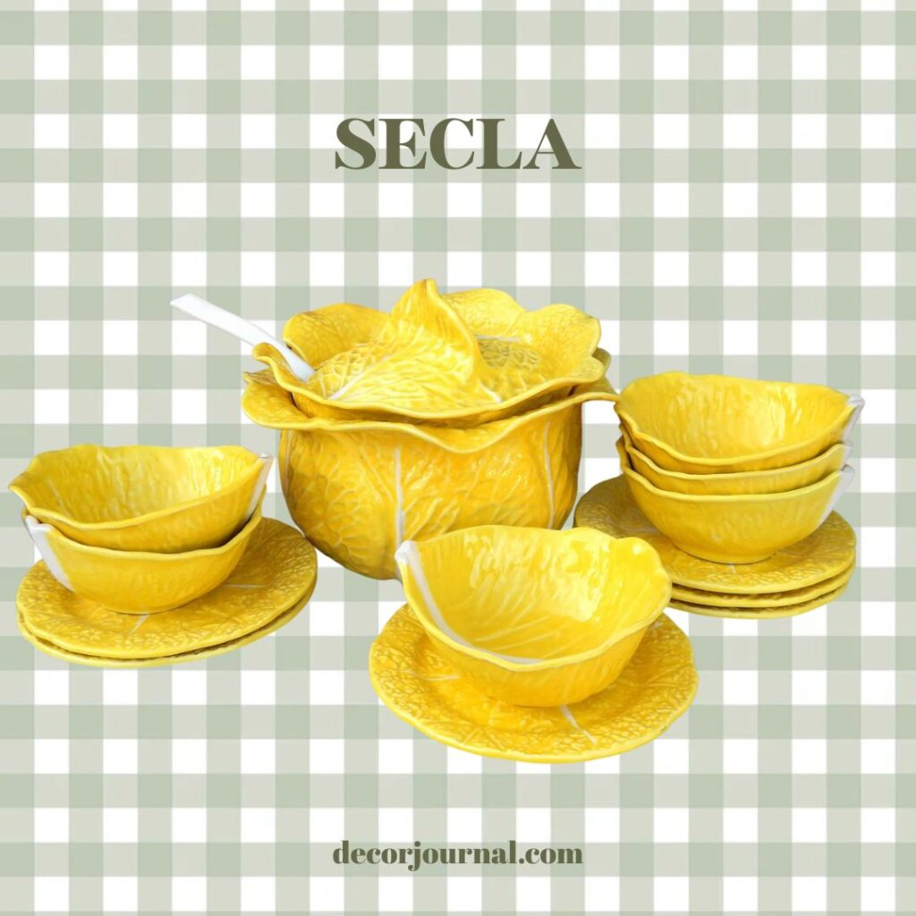 Secla Portuguese yellow cabbage ceramics