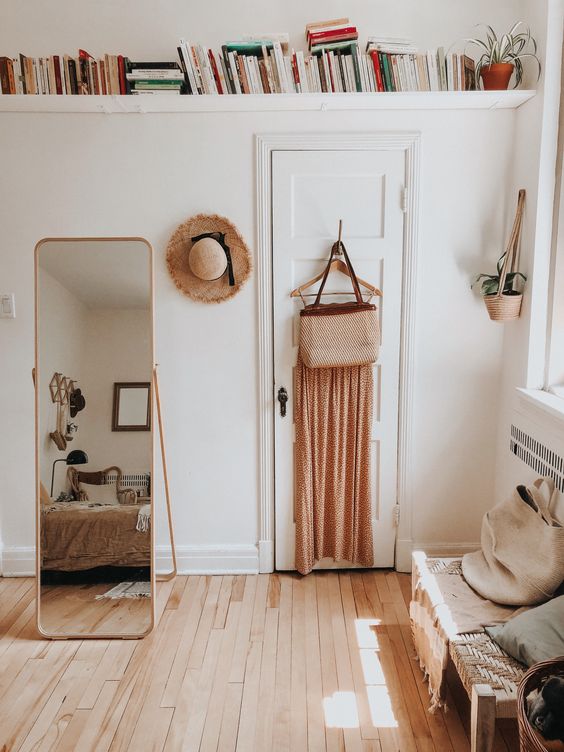 Bedroom over-door shelves
