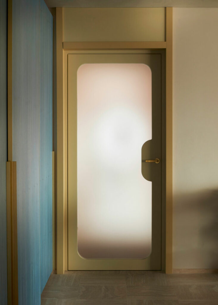 Frosted glass accent door