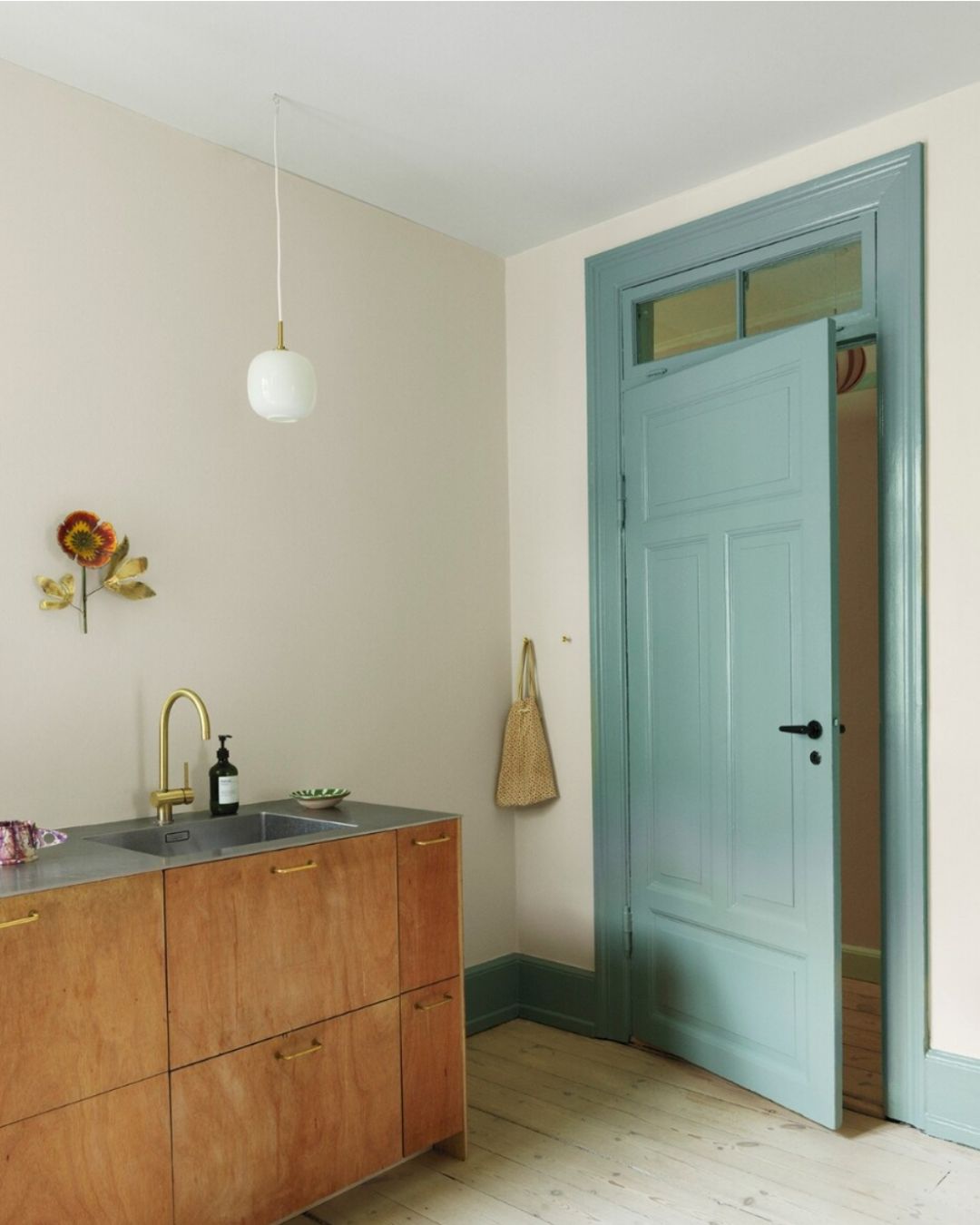 sea green blue accent door