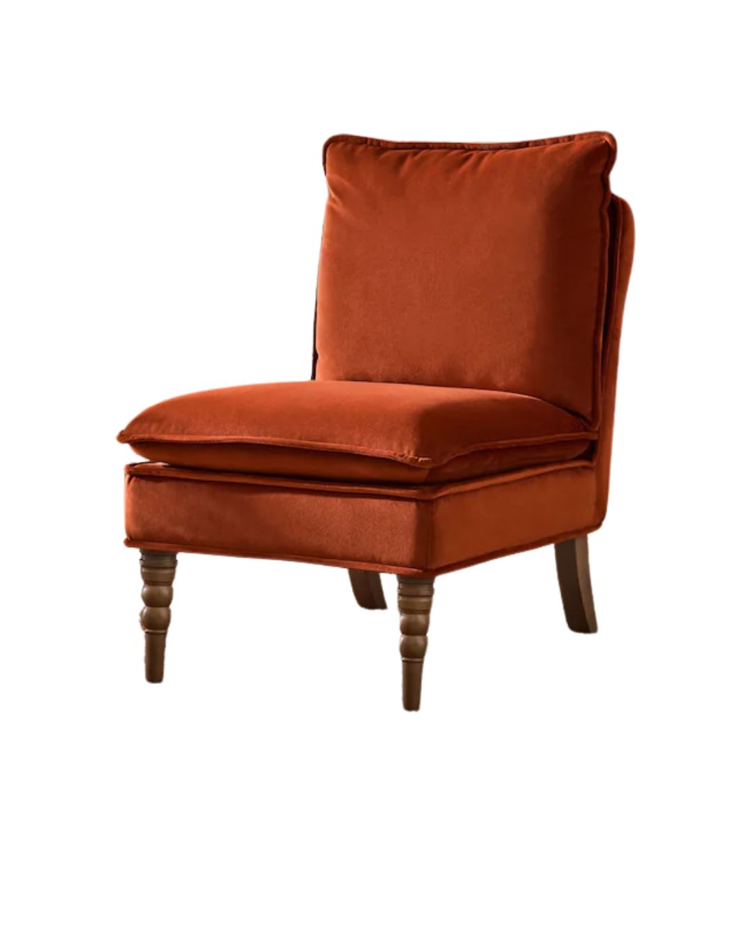 Laura Ashley Annaly Velvet Terracotta Nordan Armless Accent Chair