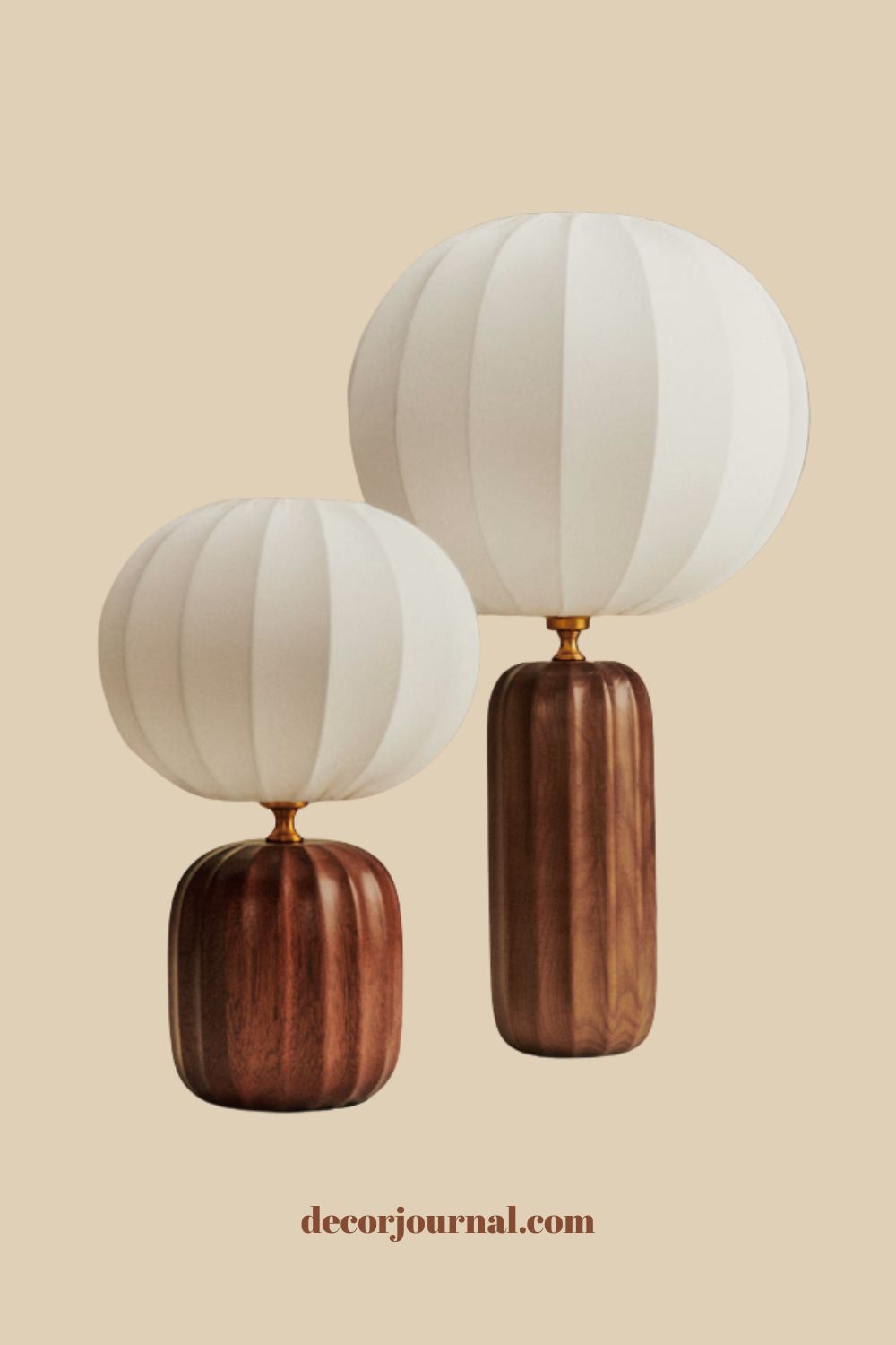 Small traviata table lamp in mahogany with Ecru Sonate lampshade, By Sezane.