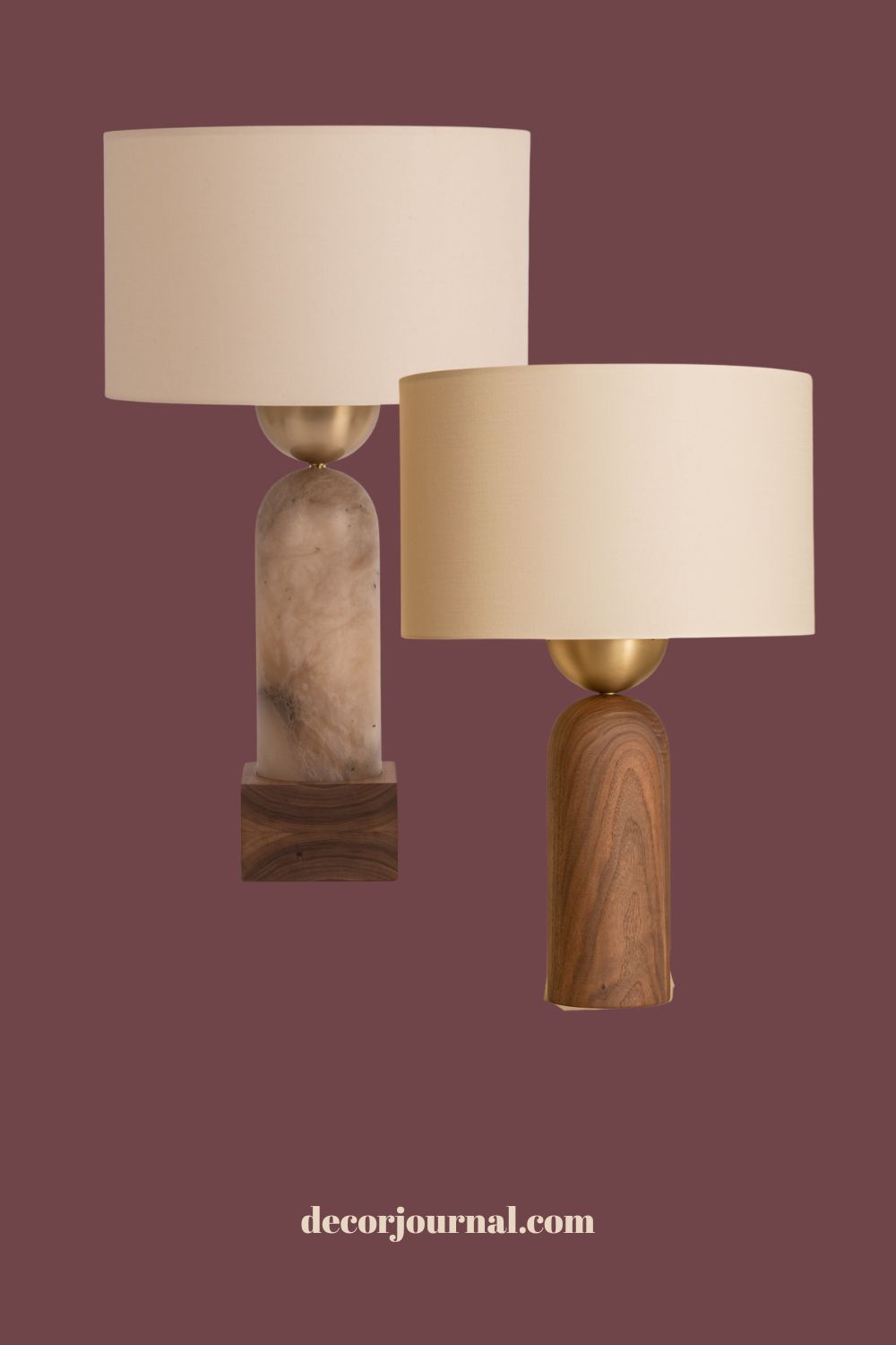 Simone Marcel Peona Mixes material table lamps. 
