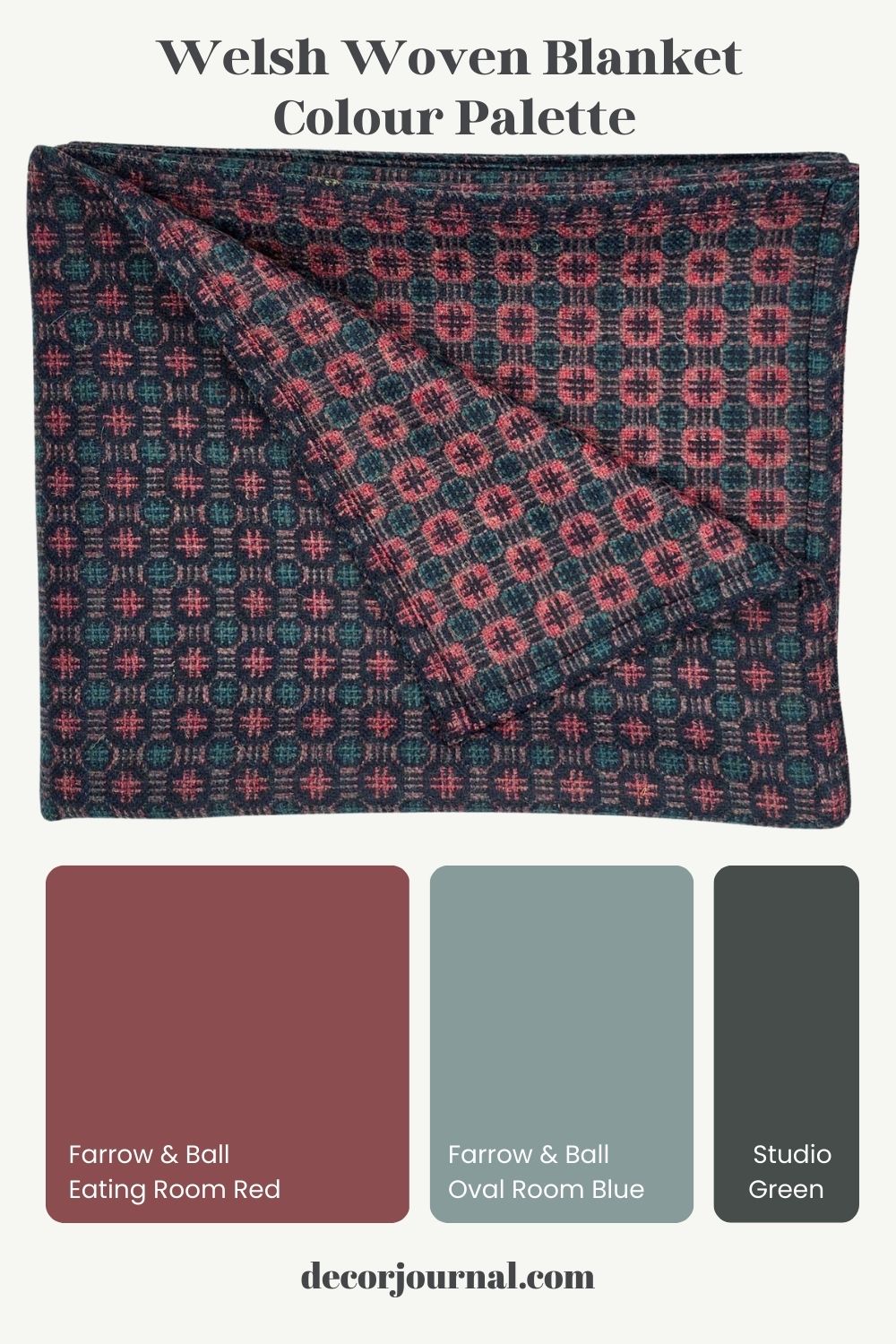Welsh woven teils blanket colour heritage colour palette. Sold by Melin Tregwynt. 