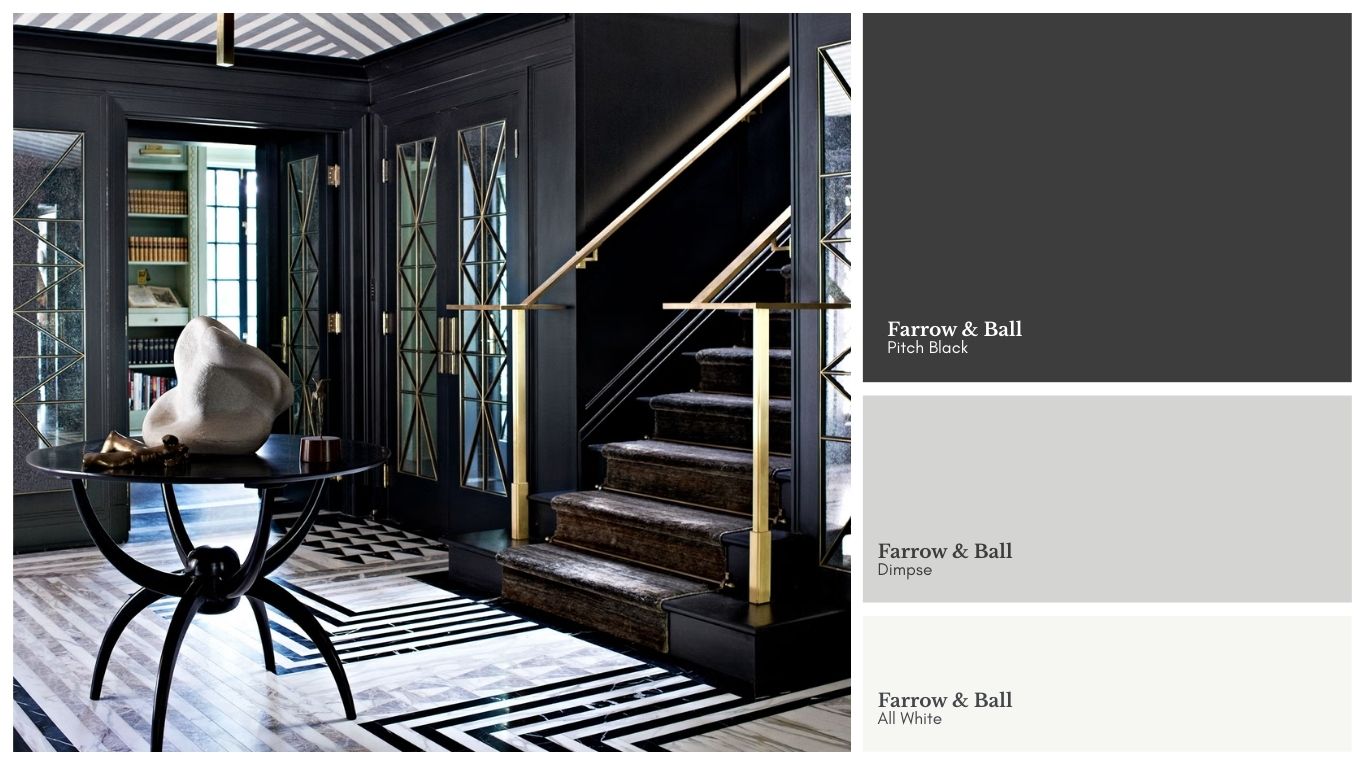 Black and white hollywood glamour colour palette ideas