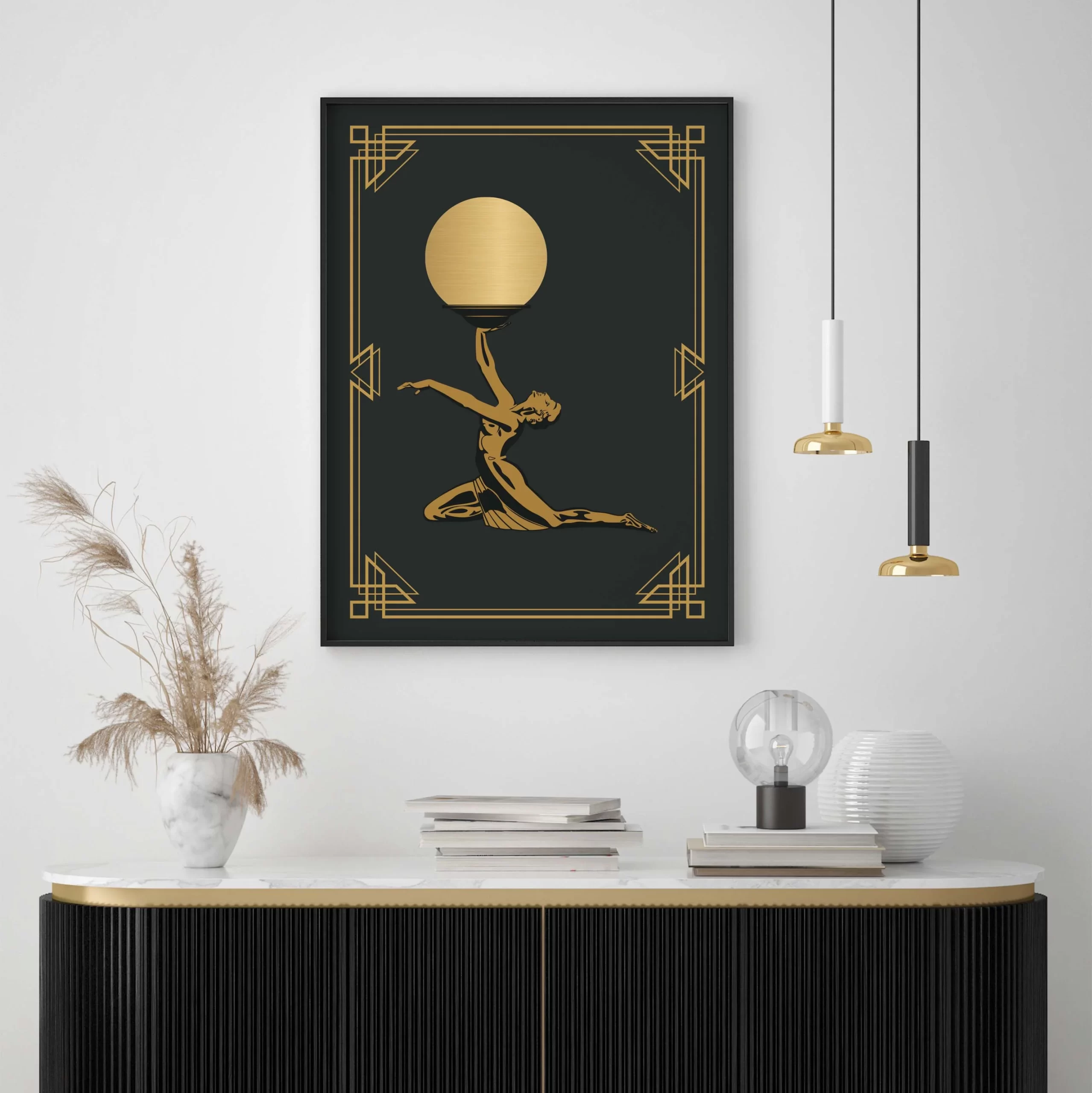 Hollywood glamour art deco artwork by Nordic House Design.