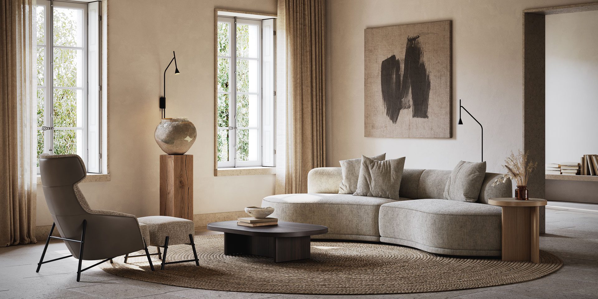 Curved sofa by domkapa