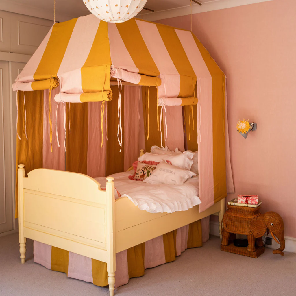 Lithuanian linen bed canopy