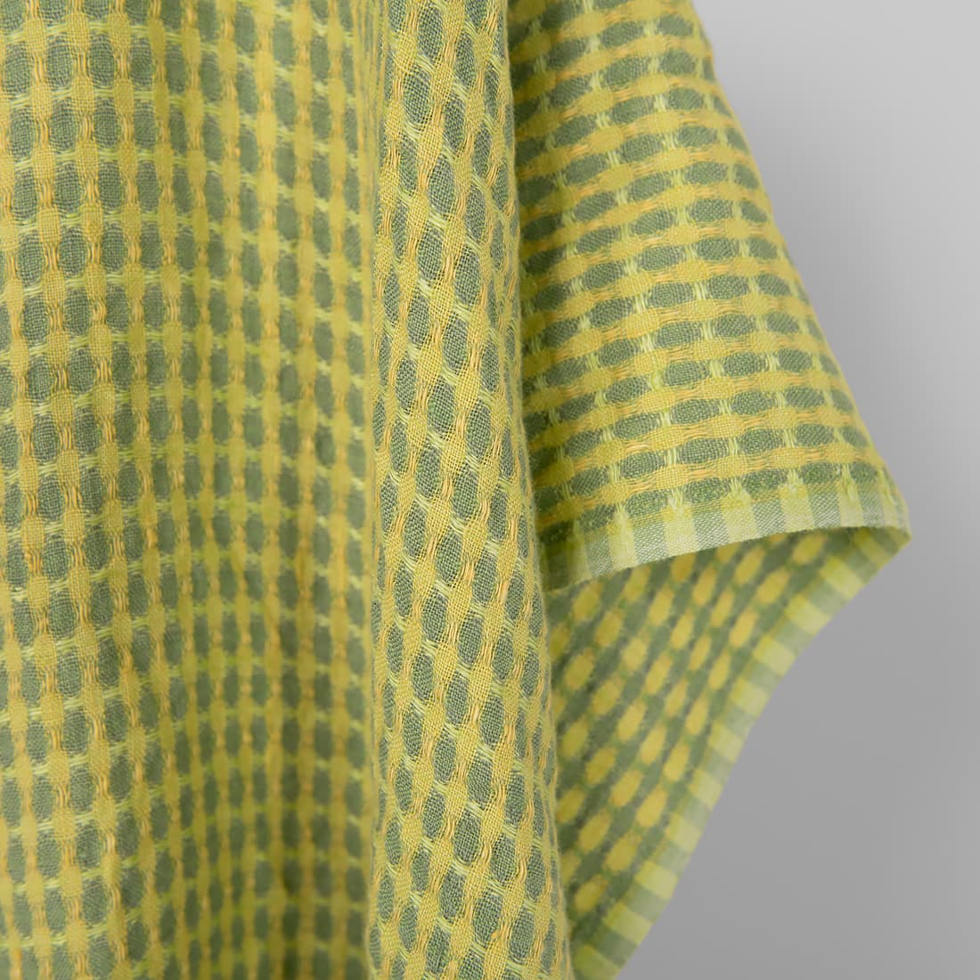 Yellow and green textured Lithuanian linen