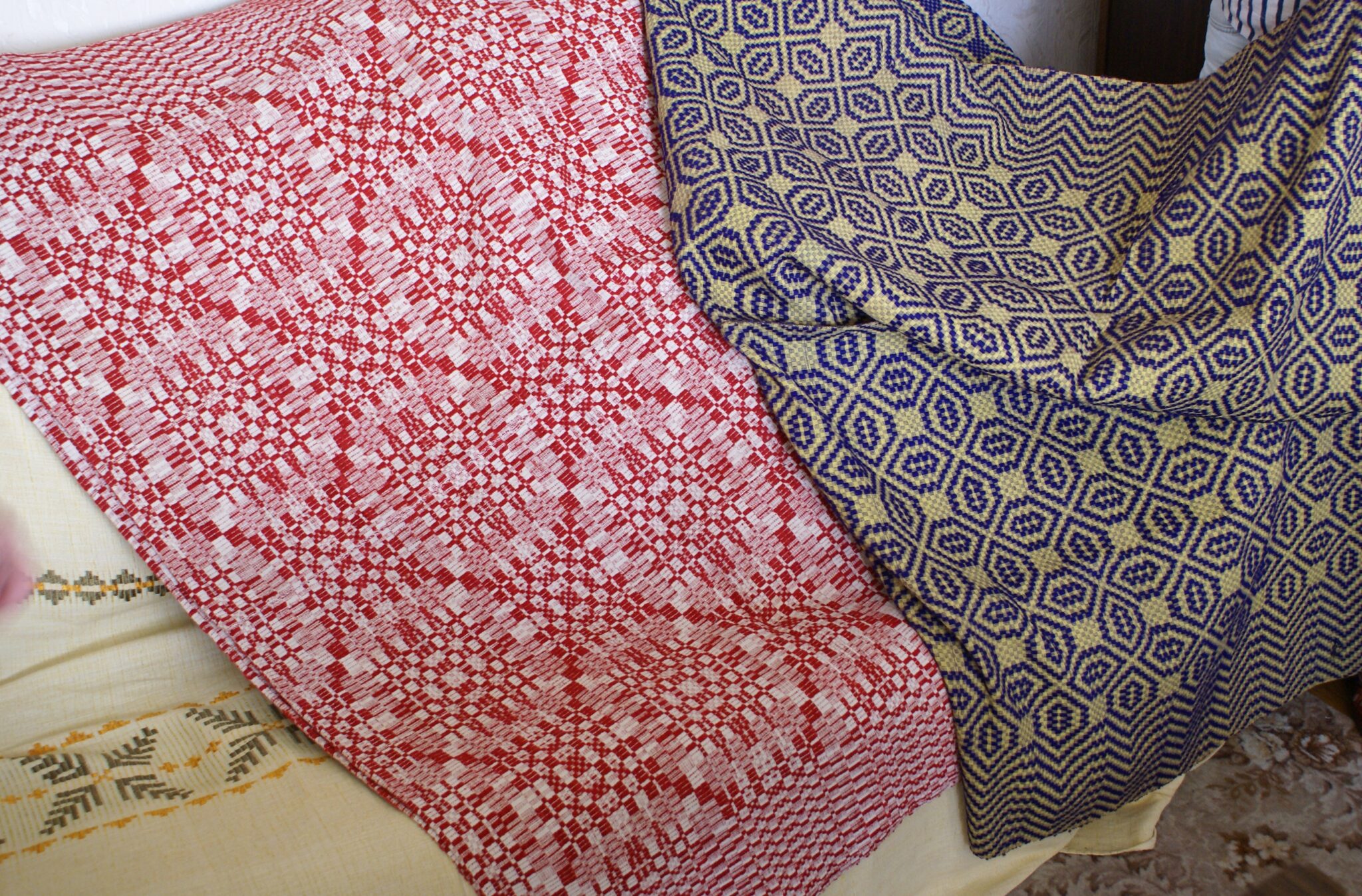 Hand woven dimai Lithuanian textiles.