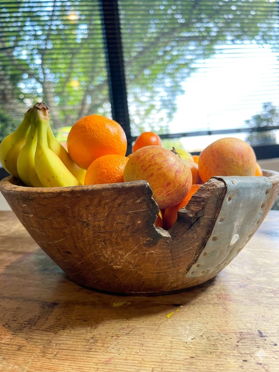 hand carved heritage wooden dough bowl
