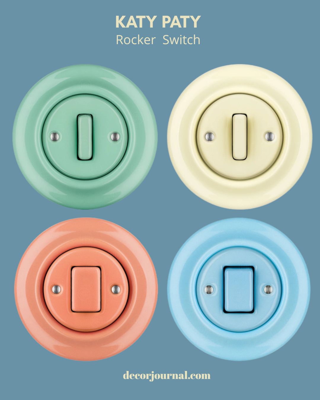 Katy Paty ceramic Light Switches with rocker mechanisms 