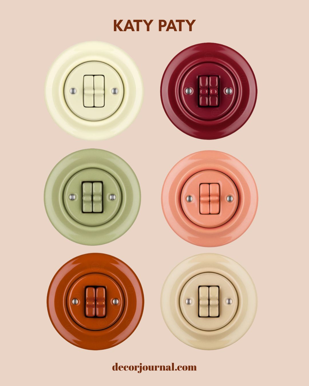 Katy Paty Round ceramic light switches