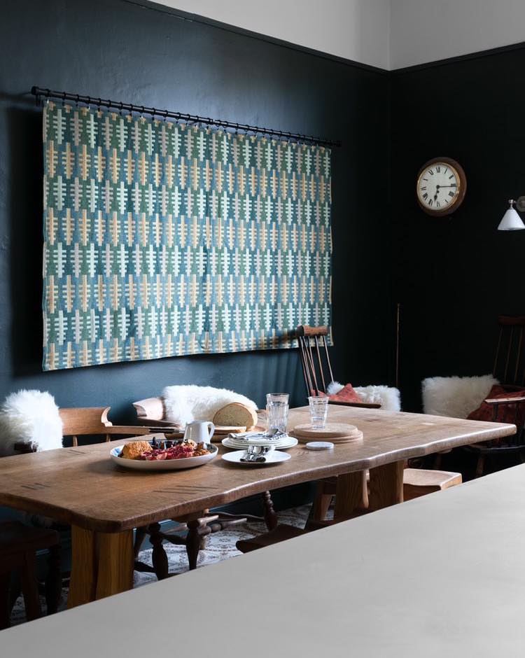 Artisan Blanket Brands used as wall hanging; Melin Tregwynt